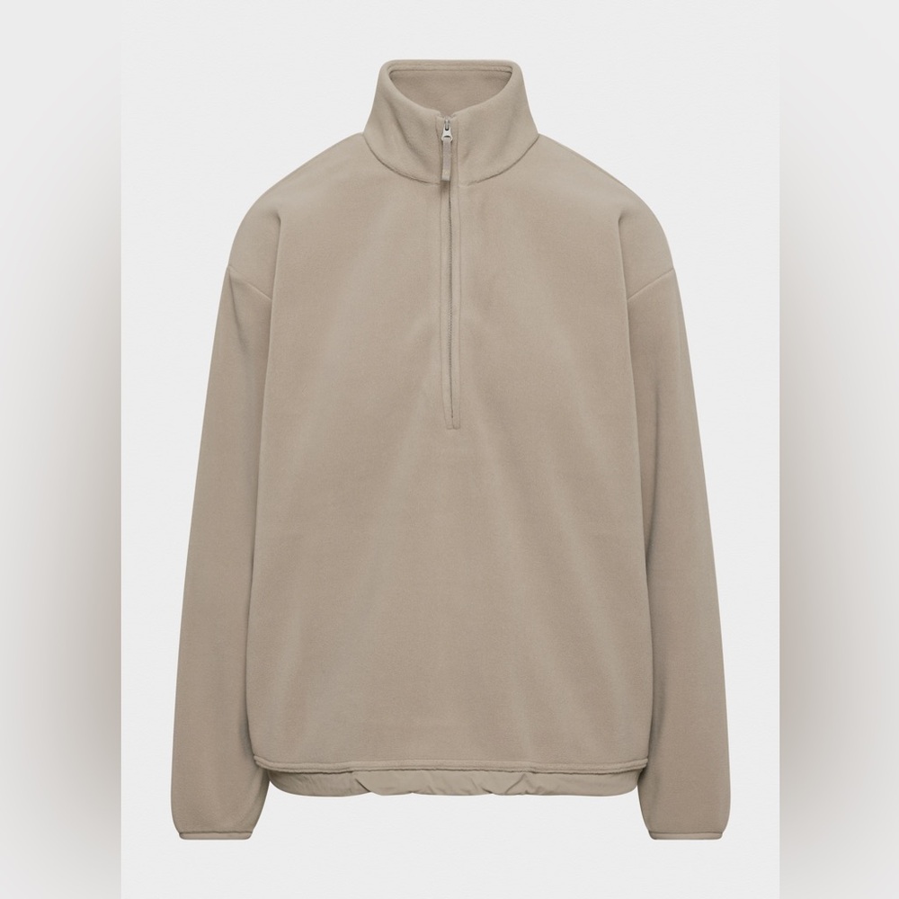 Aritzia golden Polartec fleece 1/4 Zip hip pullover Sweater in Taupe